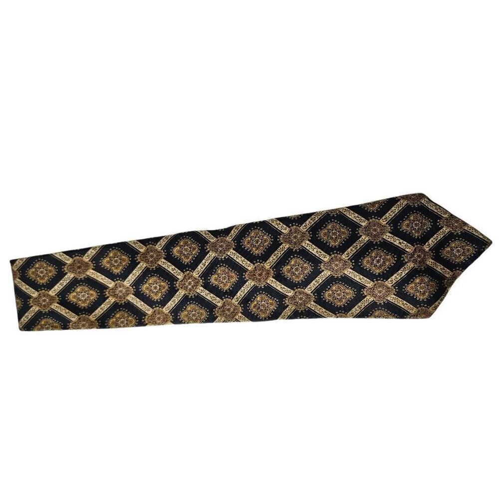 Christian Dior silk tie, navy & beige. # 850